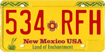 NM license plate 534RFH