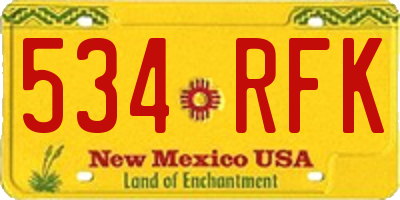 NM license plate 534RFK
