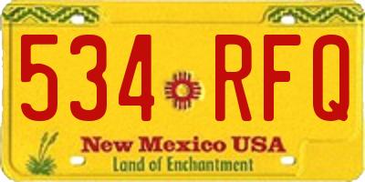 NM license plate 534RFQ
