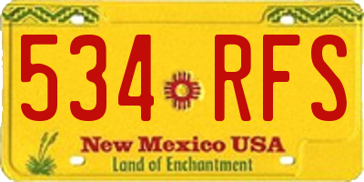NM license plate 534RFS