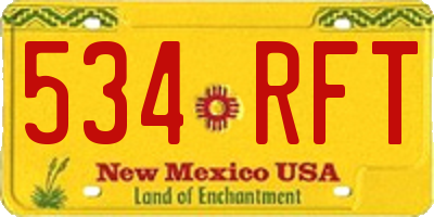 NM license plate 534RFT