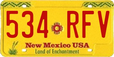 NM license plate 534RFV
