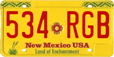 NM license plate 534RGB