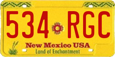 NM license plate 534RGC