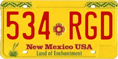 NM license plate 534RGD