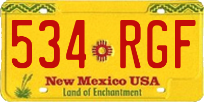 NM license plate 534RGF