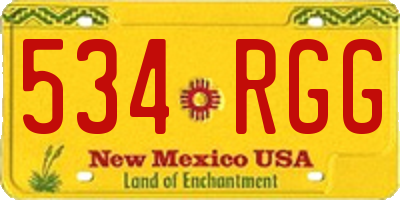 NM license plate 534RGG