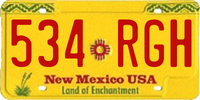 NM license plate 534RGH
