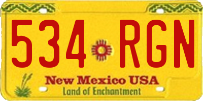 NM license plate 534RGN