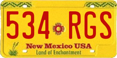 NM license plate 534RGS