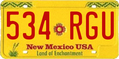 NM license plate 534RGU