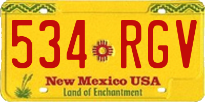NM license plate 534RGV