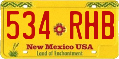NM license plate 534RHB