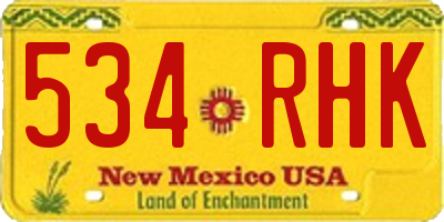 NM license plate 534RHK