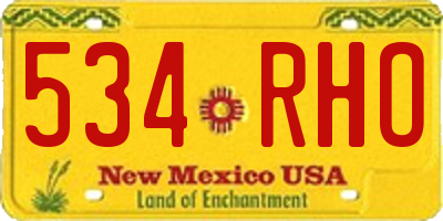 NM license plate 534RHO