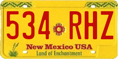 NM license plate 534RHZ