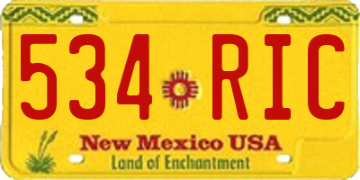 NM license plate 534RIC