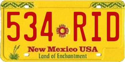 NM license plate 534RID