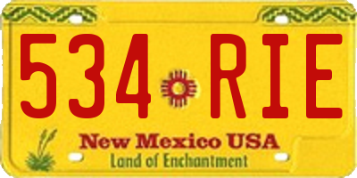 NM license plate 534RIE