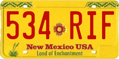 NM license plate 534RIF