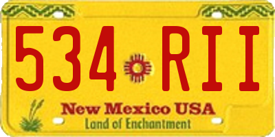 NM license plate 534RII