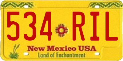 NM license plate 534RIL