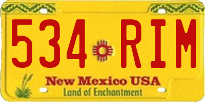NM license plate 534RIM