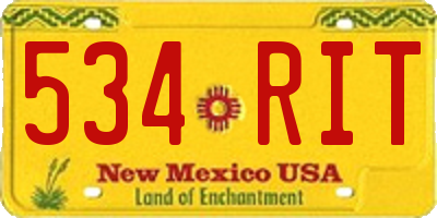 NM license plate 534RIT