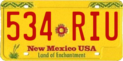 NM license plate 534RIU
