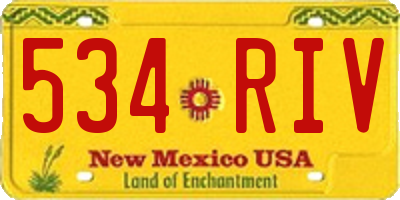 NM license plate 534RIV