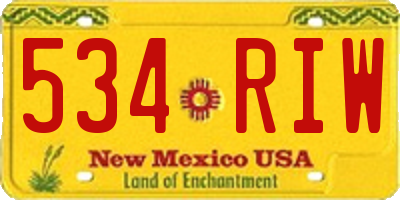 NM license plate 534RIW