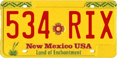 NM license plate 534RIX