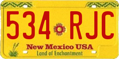NM license plate 534RJC