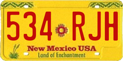 NM license plate 534RJH