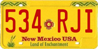 NM license plate 534RJI
