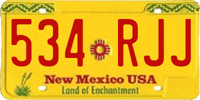 NM license plate 534RJJ