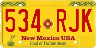 NM license plate 534RJK