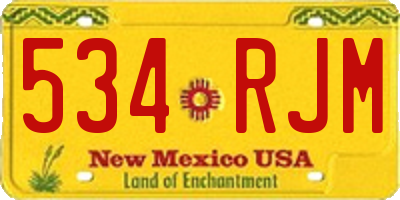 NM license plate 534RJM