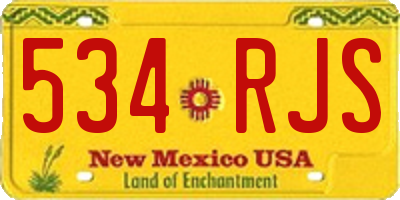 NM license plate 534RJS