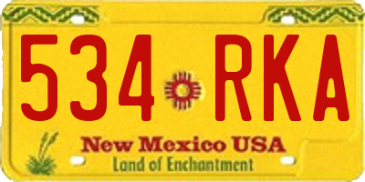 NM license plate 534RKA