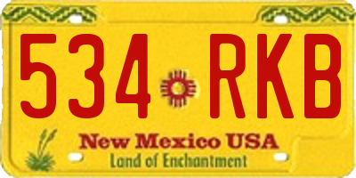 NM license plate 534RKB