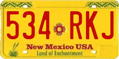 NM license plate 534RKJ