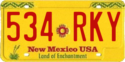 NM license plate 534RKY