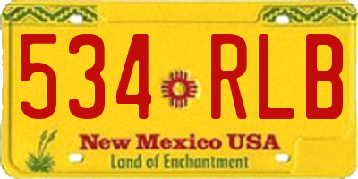 NM license plate 534RLB