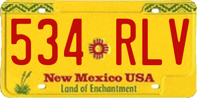 NM license plate 534RLV