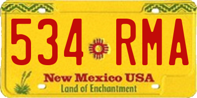 NM license plate 534RMA