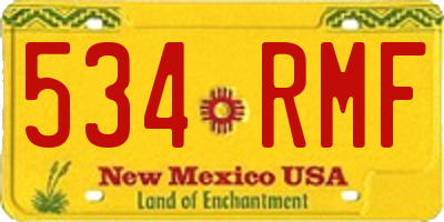 NM license plate 534RMF