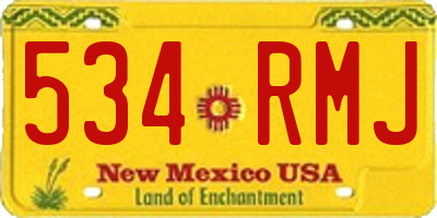 NM license plate 534RMJ
