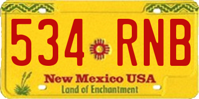 NM license plate 534RNB