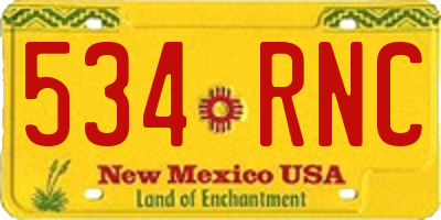 NM license plate 534RNC